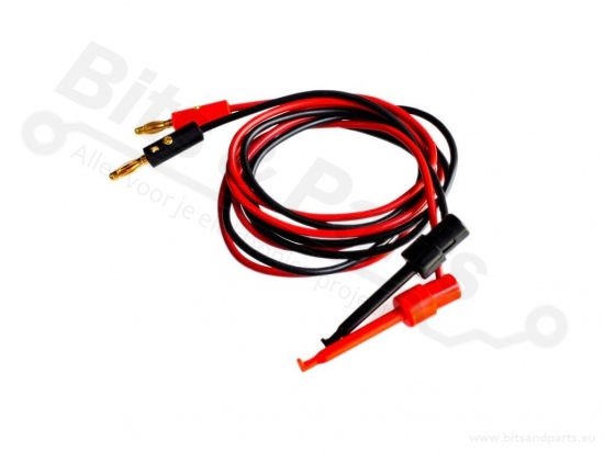 Test lead set with banana to test clips black/red 1 meter
